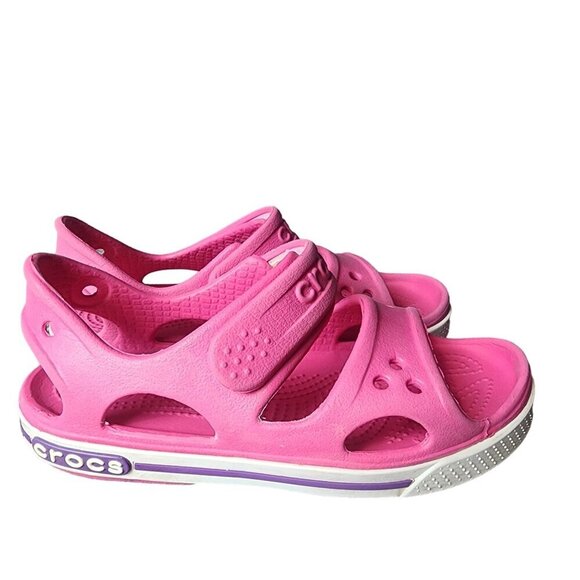 CROCS Other - Crocs Crocband II Electric Pink Relaxed Fit Sandals Little Girls Size C 12